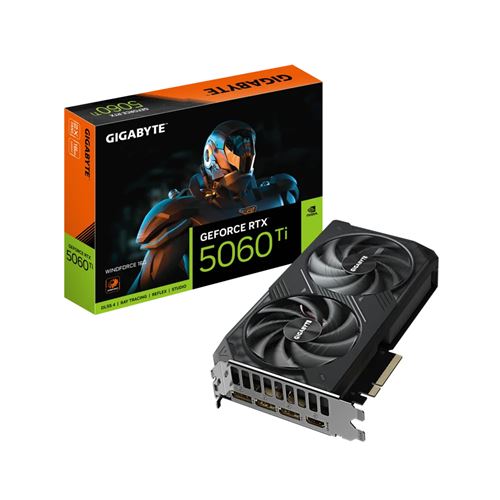 GIGABYTE GeForce RTX 5060 Ti WINDFORCE 16G Carte Graphique – GDDR7 128 bits PCI E 5.0 2572 MHz Fréquence du processeur 3 x DisplayPort 1 x HDMI GV N506TWF2 16GD Neuf - vue 5