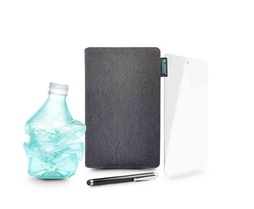 Pack Starter Eco Urban Factory Etui pour Samsung Galaxy Tab A7 Lite 8.7 + Protection d'écran en verre trempé pour Samsung Galaxy A7 Lite 8.7 + Stylet tactile