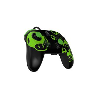 Manette filaire Pdp Rematch 1-Up Glow in the Dark pour Nintendo Switch et Nintendo Switch OLED Noir et Vert