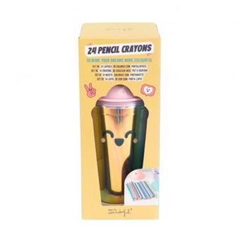 Set de 24 crayons de couleur avec Pot à crayons Milkshake Mr. Wonderful