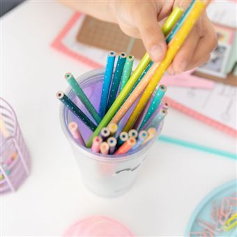 Set de 24 crayons de couleur avec Pot à crayons Milkshake Mr. Wonderful