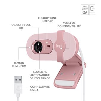 Webcam Logitech Brio 100 Full HD Rose