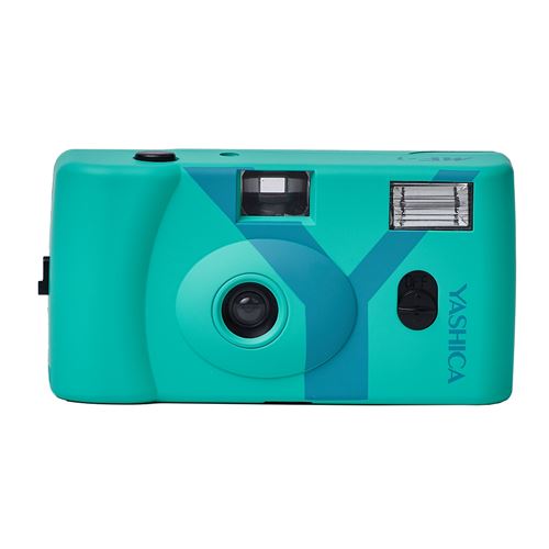 Appareil photo argentique Yashica MF-1 Snapshot Art Camera Y Edition Turquoise avec un Film 400/24