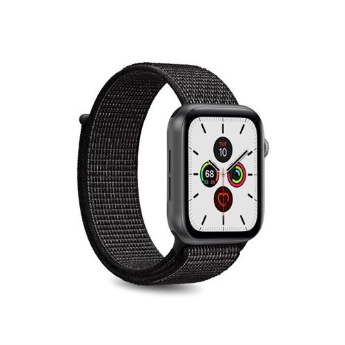 Bracelet Puro Nylon Sport pour Apple Watch 38-40mm taille ajustable Noir