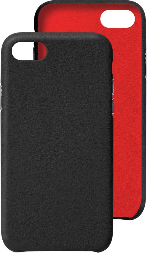Coque écoresponsable en cuir Atelier Gaston Noir et Rouge pour iPhone XR