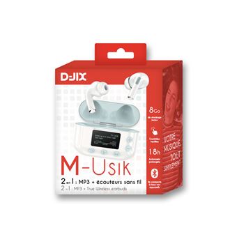 2-in-1 kabellose Kopfhörer + MP3 Djix M-Usik Bluetooth True Wireless Weiss  und Blau - Zuhörer - Einkauf & Preis