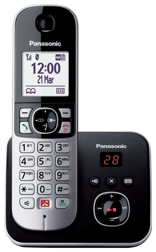 Téléphone fixe sans fil Solo Panasonic KX-TG6861 Noir et argent