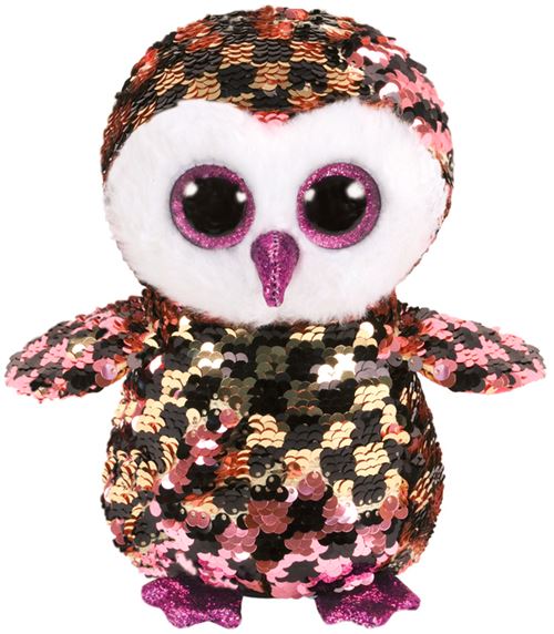 Peluche Ty Flippables Taille S Cheks le hibou 15 cm
