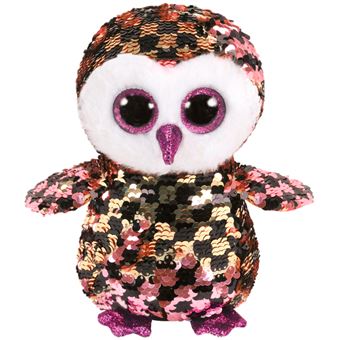 Peluche Ty Flippables Taille S Cheks le hibou 15 cm