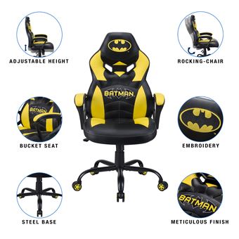 Siège gamer Subsonic Junior Batman Noir et jaune