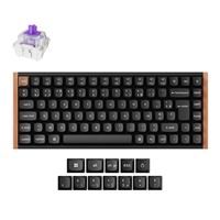 Clavier gaming avec et sans fil mécanique Bluetooth Azerty Keychron K2 HE Noir et Bois