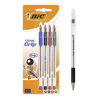 Lot de 4 stylos à bille Bic Cristal Grip - Stylo à bille - Achat