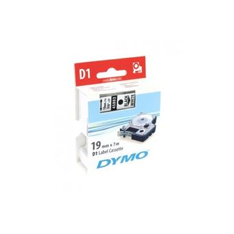 DYMO RUB D1 19MMX7M NOIR/BLANC