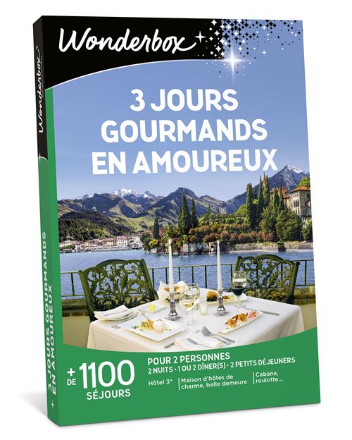 Coffret cadeau Wonderbox 3 jours gourmands en amoureux