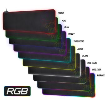 Tapis de souris gamer XXL avec rétro-éclairage RGB - Spirit of Gamer Skull