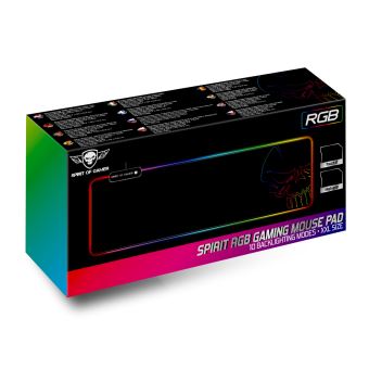 Tapis de souris gamer XXL avec rétro-éclairage RGB - Spirit of Gamer Skull