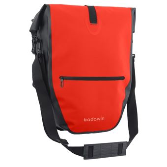 Lot De 2 Sacoches Vélo Red Loon – PVC 500D étanche 18L, Fixation Crochet Pour Porte-bagages 14 Mm, Bandoulière, Réfléchissant