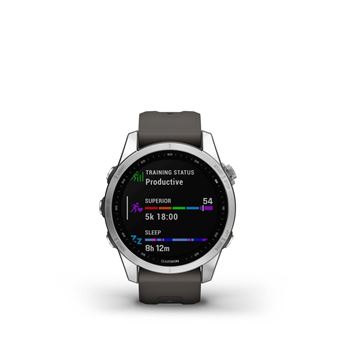 Montre connectée Garmin Fenix 7S Silver avec bracelet silicone Gris