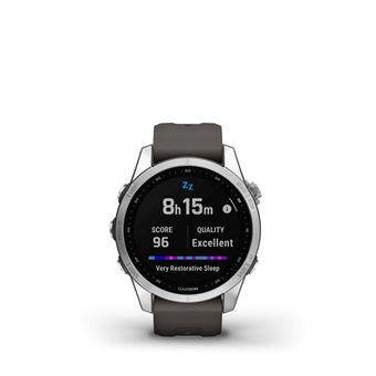 Montre connectée Garmin Fenix 7S Silver avec bracelet silicone Gris