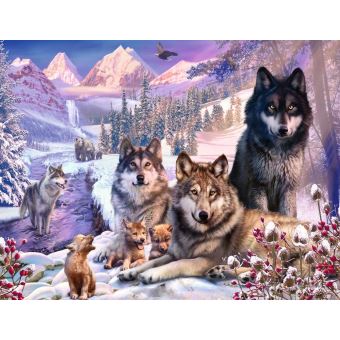 Puzzle 2000 pièces Ravensburger Loups dans la neige