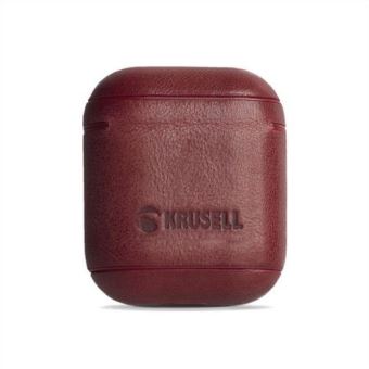 Etui Krusell Sunne en cuir Rouge rustique pour Apple AirPods - 1