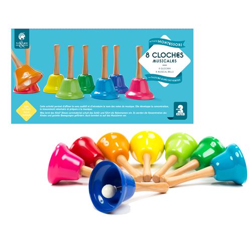 Set de 8 cloches musicales Activité Montessori