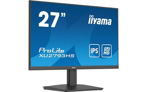 Iiyama Noir, Mat Prolite Xu2793hs-B7 - Écran Led - 27" - 1920 X 1080 Full Hd (1080P) @ 100 Hz - Ips - 300 Cd/M² - 1300:1 - 1 Ms - Hdmi, Displayport - Haut-Parleurs