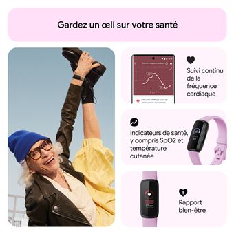 Bracelet connecté Fitbit Inspire 3 Lilas inclus 6 mois à Fitbit Premium