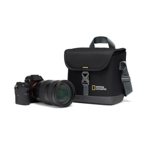 Sac Bandoulière Compact Pour Appareil Photo DSLR/SLR - Tissu Oxford Résistant Noir Taille L