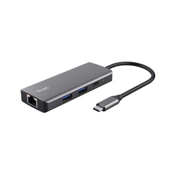 Adaptateur Trust Dalyx USB-C multiports 6 en 1 Argent