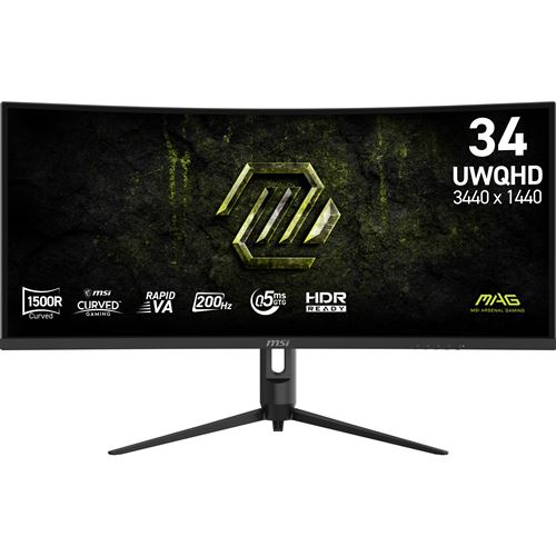 Écran PC MSI MAG 342CQRF E20 34 UltraWide Quad HD 200Hz VA Courbé 0 5ms - vue 5
