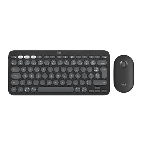 Ensemble clavier Azerty et souris sans fil Bluetooth Logitech Pebble 2 Combo Graphite