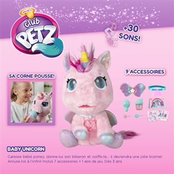 Peluche interactive Club Petz Baby Unicorn Ma licorne surprise