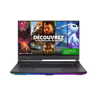 PC Portable Gaming Asus ROG STRIX-G15-G513RX-HF040W 15,6" AMD Ryzen 7 16 Go RAM 512 Go SSD Gris éclipse + 1 mois d'abonnement Xbox Game Pass - 1