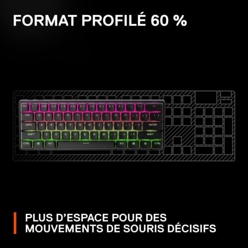 Clavier Gaming SteelSeries Apex Pro Mini Wireless – AZERTY Noir (État Occasion)