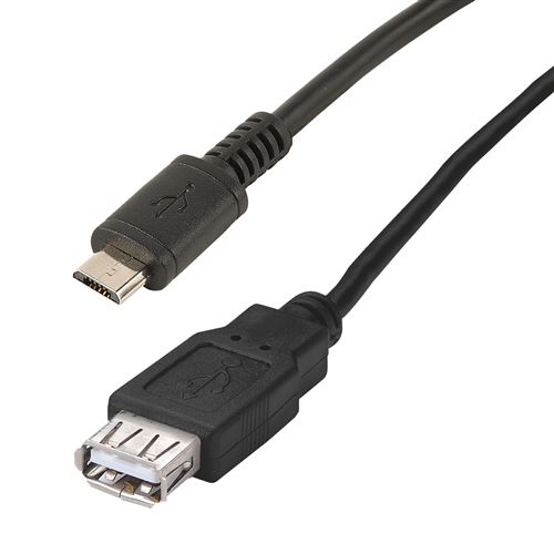 Câble Erard OTG Micro USB mâle vers USB-A femelle Noir