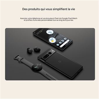 Montre connectée Google Pixel Watch LTE Noir avec bracelet sport Noir Volcanique