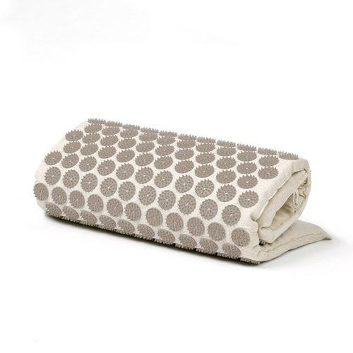 Tapis d'acupression en coton et lin Voyages Immobiles Beige