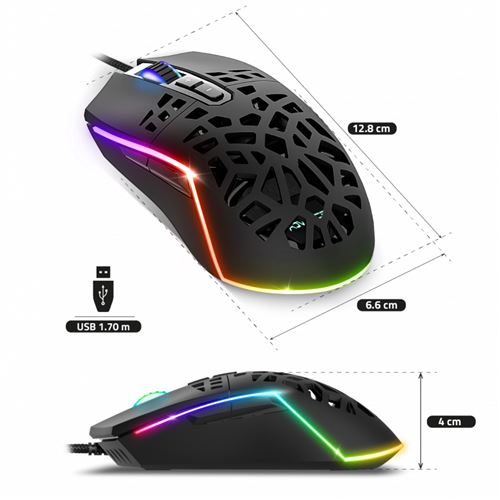 Souris filaire Gamer Advance GTA 270 RGB (Noir)