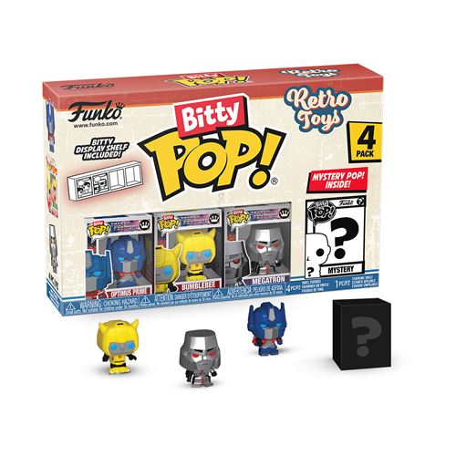 Pack 4 Figurines Funko Bitty Pop Retro Toys Transformers