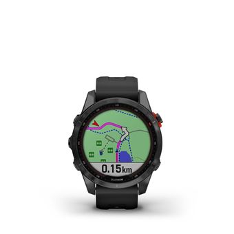 Montre connectée Garmin Fenix 7S Solar Gray avec bracelet silicone Noir