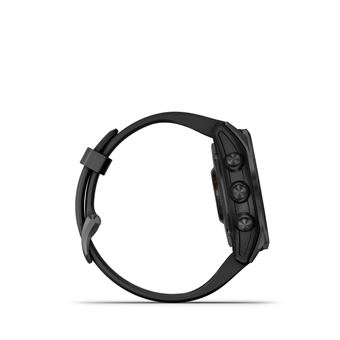 Montre connectée Garmin Fenix 7S Solar Gray avec bracelet silicone Noir