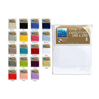Drap plat 100 % coton grand teint cotoval 180x290 - 1