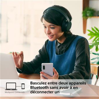 Casque audio sans fil SONY Bluetooth à réduction de bruit WH-CH720N Noir