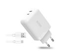 Bloc secteur USB-C/USB-A Urban Factory PSC45UF avec câble USB-C/A 1m Blanc