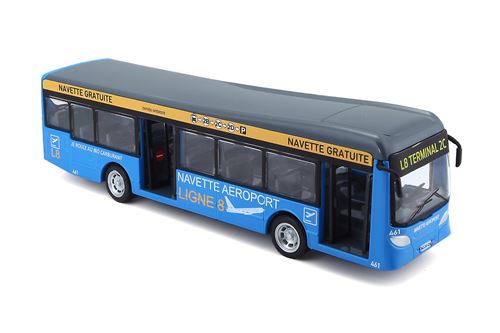 Camion Porte Voiture Bburago Playset City Bus 1/64 – Bus + Station + 2 Véhicules – Bleu Ou Vert – Jouet Imagination Enfant Dès 3 Ans