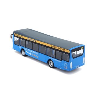 Navette aéroport à portes ouvrantes Bburago City Bus a l'échelle 1/64 Bleu