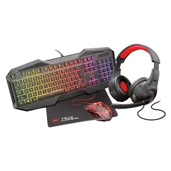 Pack Gaming Casque-micro + Tapis de souris + Clavier + Souris Trust GXT 1180RW