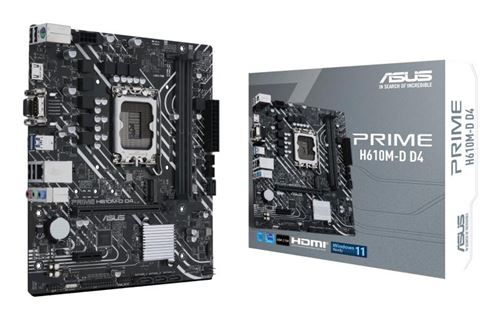 Carte mère ASUS PRIME H610M-D D4 micro ATX Socket LGA1700 Chipset Intel H610