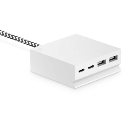 Chargeur secteur Usbepower de table 2USB-A / 2 USB-C 27W Quick Charge Blanc